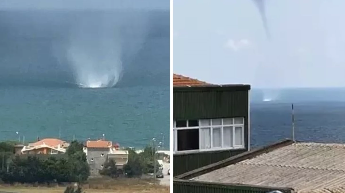 İstanbul Arnavutköy’de denizde oluşan hortum cep telefonu kamerasında